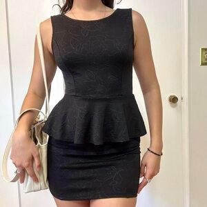 Peplum Mini Bodycon Dress Size XS